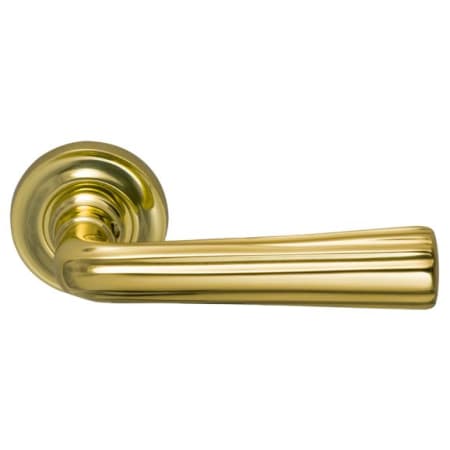 Omnia Passage Door Lever Set with 706 Style Handle and Small Round Rose Lacquered Polished Brass