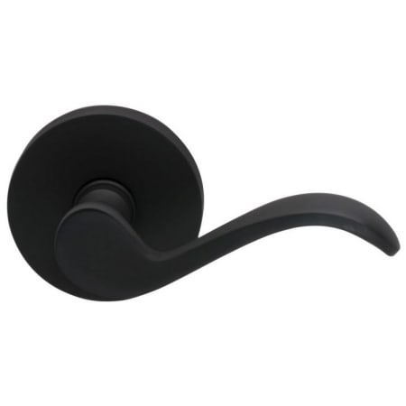 Omnia Passage Door Lever Set with Wave Lever and Modern Rose from the Prodigy Collection Oil Rubbed Black