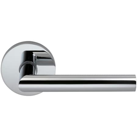 Omnia 912 Lever with Modern Rose Privacy Lever with 2-3/8" Backset and Full Lip Strike Polished Chrome