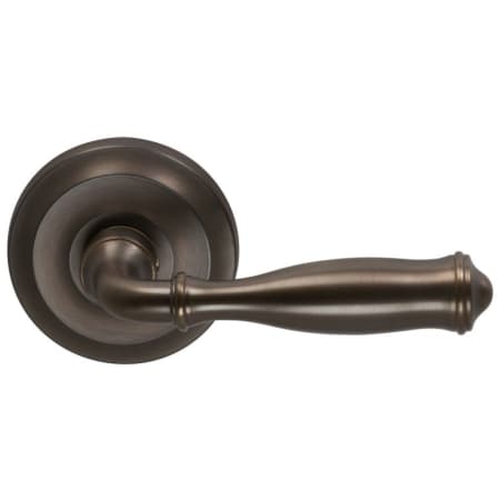 Omnia Privacy Door Lever Set with 944 Style Handle and Round Rose Unlacquered Antique Bronze