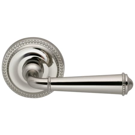 Omnia Passage Door Lever Set with 946 Style Handle and Round Rose Lacquered Polished Nickel