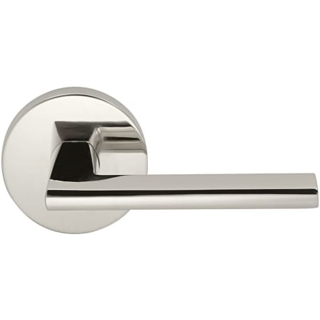 Omnia Wedge Non-Turning One-Sided Door Lever with Modern Rose from the Prodigy Collection Satin Brass