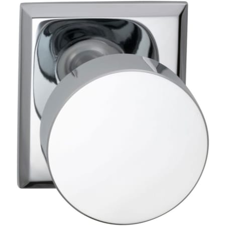 Omnia Passage Door Knob Set with Square Rose Polished Chrome
