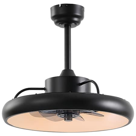 OVAL AIR 20" 7 Blade Smart Switchable White LED Fandelier Black