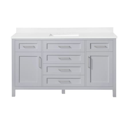 Ove Decors Tahoe 60" Free Standing Single Basin Vanity Set with Cabinet and Cultured Marble Vanity Top Dove Grey