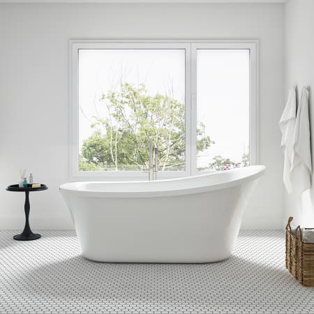 Ove Decors Rachel 70" Free Standing Acrylic Soaking Tub with Reversible Drain and Overflow White