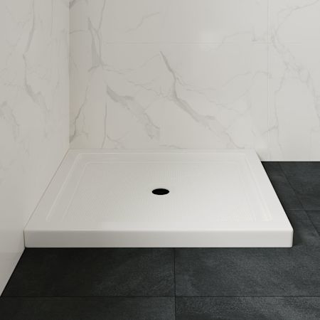 Ove Decors Bali 40" x 32" Rectangular Shower Base with Single Threshold and Center Drain White