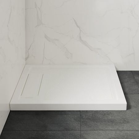 Ove Decors Erika 36" x 32" Rectangular Shower Base with Single Threshold and Reversible Drain White