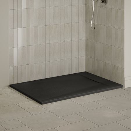 Ove Decors Lenora 32" x 48-3/16" Rectangular Shower Base with Single Threshold and Reversible Drain Black