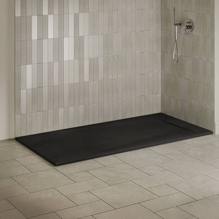 Ove Decors Lenora 35-15/16" x 71-13/16" Rectangular Shower Base with Single Threshold and Reversible Drain Black
