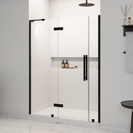 Ove Decors Tampa 72" High x 60-1/16" Wide Hinged Frameless Shower Door with Clear Glass Black