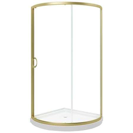 Ove Decors Breeze 77" High x 44-5/16" Wide x 51-7/8" Deep Sliding Framed Shower Enclosure with Clear Glass Satin Nickel
