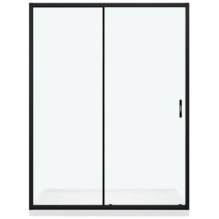 Ove Decors Breeze Sliding 75-9/16" High x 60" Wide x 36" Deep Sliding Framed Shower Door with Clear Glass Black
