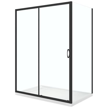 Ove Decors Breeze Sliding 75-9/16" High x 60" Wide x 32" Deep Sliding Framed Shower Enclosure with Clear Glass Black
