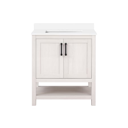 Ove Decors Vegas 30" Free Standing Single Basin Vanity Set with Cabinet and Cultured Marble Vanity Top Antique White