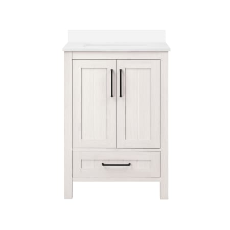 Ove Decors Kansas 24" Free Standing Single Basin Vanity Set with Cabinet and Marble Vanity Top Antique White