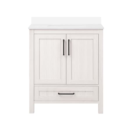 Ove Decors Kansas 30" Free Standing Single Basin Vanity Set with Cabinet and Cultured Marble Vanity Top Antique White