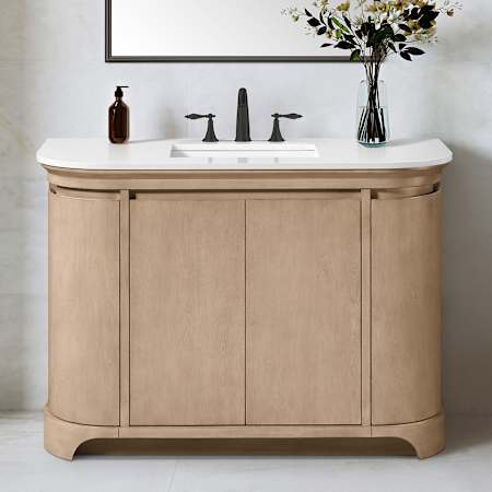 Ove Decors Dain 48" Free Standing Single Basin Vanity Set with Cabinet and Engineered Stone Vanity Top Sahara Birch
