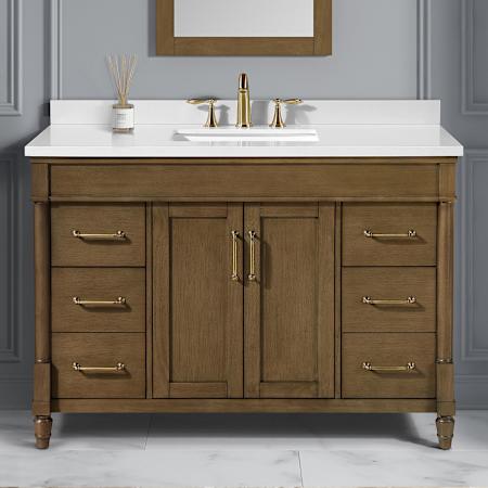 Ove Decors Salisbury 48" Free Standing Single Basin Vanity Set with Cabinet and Cultured Marble Vanity Top Almond Latte