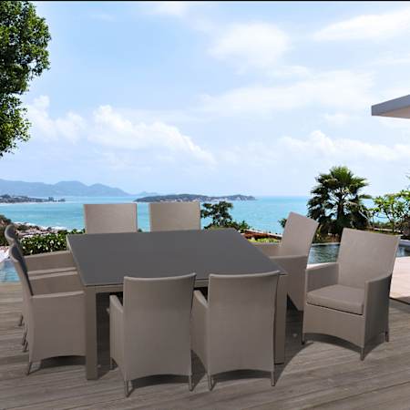 OVE Decors-CALAIS9S-Calais Square table with 8 chairs