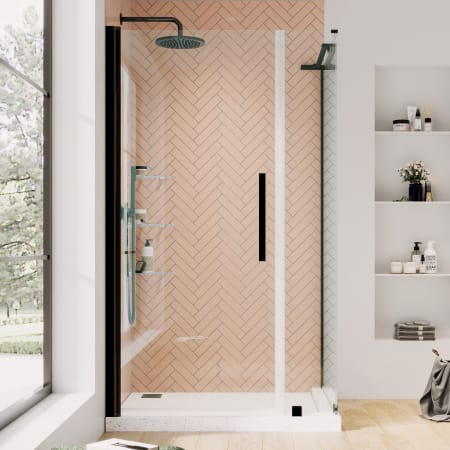 Ove Decors Endless 72" High x 36-1/2" Wide x 32-1/2" Deep Hinged Semi Frameless Shower Enclosure with Clear Glass Oil Rubbed Bronze