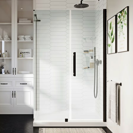 Ove Decors Endless 72" High x 60" Wide x 34" Deep Hinged Semi Frameless Shower Enclosure with Clear Glass Oil Rubbed Bronze