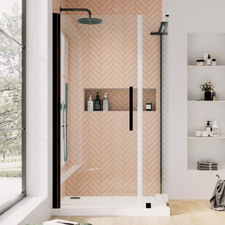 Ove Decors Endless 72" High x 40-1/8" Wide x 32-1/2" Deep Hinged Semi Frameless Shower Enclosure with Clear Glass Oil Rubbed Bronze