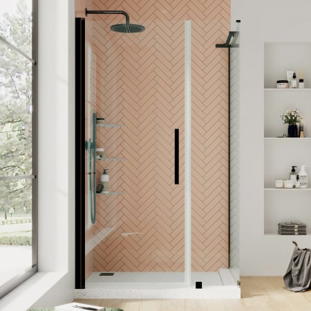 Ove Decors Endless 72" High x 46-1/8" Wide x 32-1/2" Deep Hinged Semi Frameless Shower Enclosure with Clear Glass Oil Rubbed Bronze