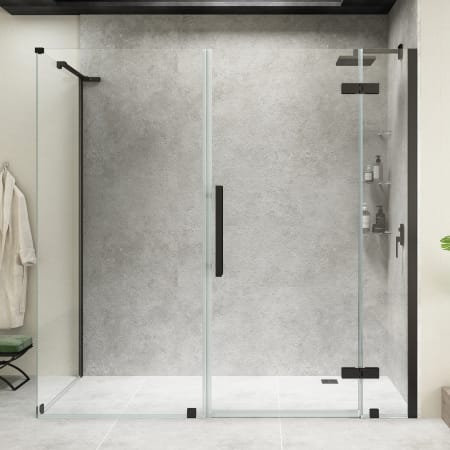 Ove Decors Endless 72" High x 68-1/8" Wide x 32-3/16" Deep Hinged Semi Frameless Shower Enclosure with Clear Glass Black