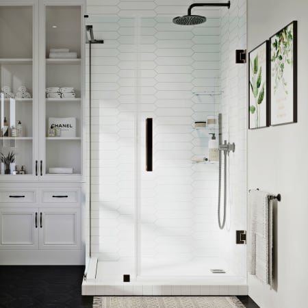 Ove Decors Endless 72" High x 41-7/8" Wide x 30-13/16" Deep Hinged Semi Frameless Shower Enclosure with Clear Glass Oil Rubbed Bronze