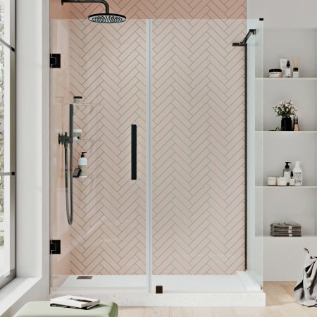 Ove Decors Endless 72" High x 59-1/8" Wide x 30-13/16" Deep Hinged Semi Frameless Shower Enclosure with Clear Glass Oil Rubbed Bronze