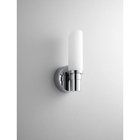 Oxygen Lighting Pebble 13" Tall ADA Single Light Fluorescent Bathroom Sconce with White Cylinder Glass Shade Polished Chrome