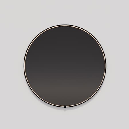 Oxygen Lighting Avior 36" Diameter Modern Circular Aluminum Framed Bathroom Wall Mirror with LED Lighting Black