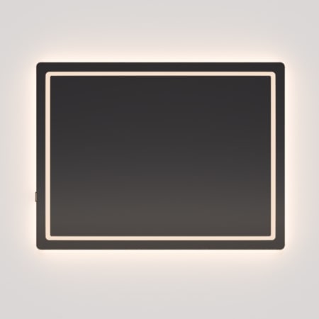 Oxygen Lighting Compact 48" W x 36" H Modern Rectangular Frameless Bathroom Wall Mirror with LED Lighting Black