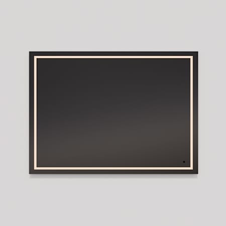 Oxygen Lighting Track 36" W x 36" H Modern Rectangular Frameless Bathroom Wall Mirror with LED Lighting Black