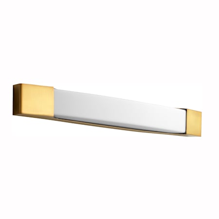 Oxygen Lighting Apollo 28" Wide ADA 2 Light Reversible Mount Single LED Bath Bar with Acrylic Shade Aged Brass