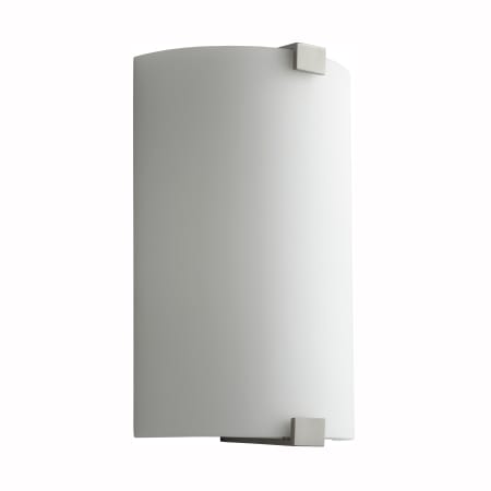 Oxygen Lighting Siren 13" Tall 1 Light ADA LED Wall Sconce with Acrylic Half Cylinder Shade Satin Nickel / Opal Glass