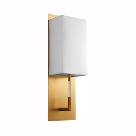 Oxygen Lighting Epoch 16" Tall ADA Single Light LED Bathroom Sconce with White Acrylic Shade Aged Brass / White Cotton
