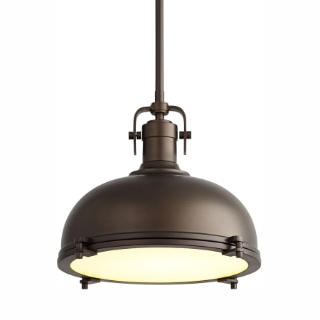 Oxygen Lighting Vida 17" Wide 1 Light Full Sized Industrial Style LED Pendant with Glass Lens Oiled Bronze