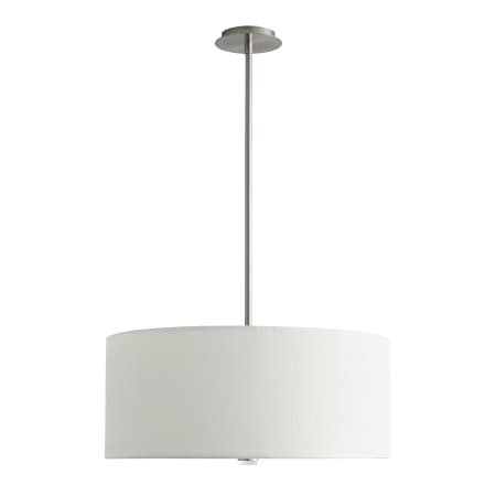 Oxygen Lighting Echo 24" Wide 3 Light Single Drum LED Chandelier with Natural Bamboo Grass Shade and Acrylic Diffuser Satin Nickel