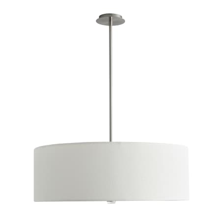 Oxygen Lighting Echo 30" Wide 4 Light Single Drum LED Chandelier with Natural Bamboo Grass Shade and Acrylic Diffuser Satin Nickel
