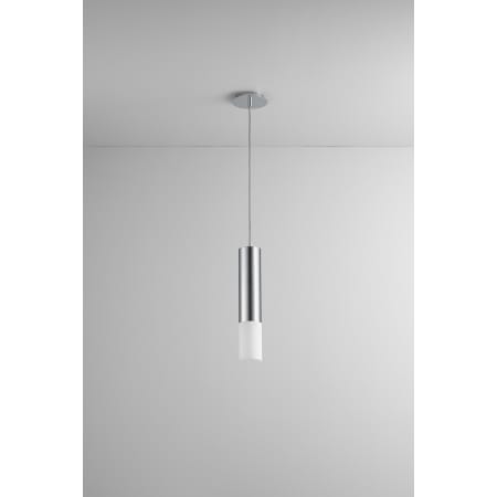 Oxygen Lighting Single Light 3-1/2" Wide Integrated LED Mini Pendant Polished Chrome / Matte White Shade