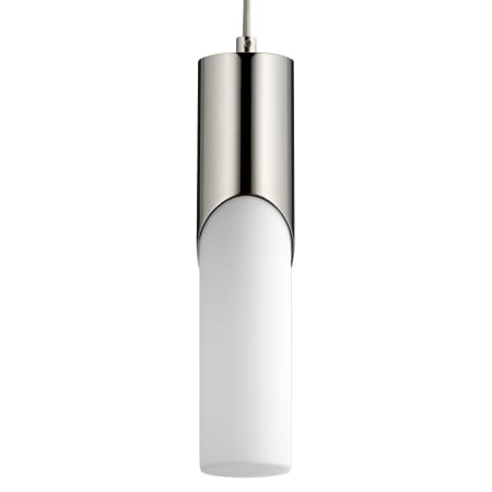 Oxygen Lighting Ellipse 13" Tall LED Single Pendant with Frosted Glass Shade Polished Nickel