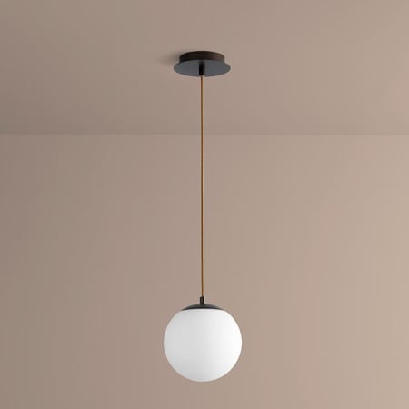 Oxygen Lighting Luna Single Light 8" Wide LED Mini Pendant with Frosted Glass Shade Oiled Bronze