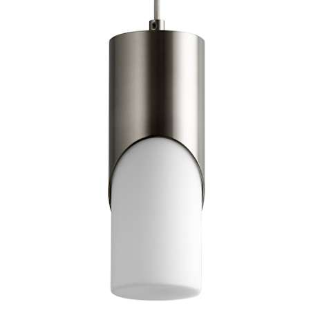 Oxygen Lighting Ellipse 11" Tall LED Single Pendant with Frosted Glass Shade Satin Nickel