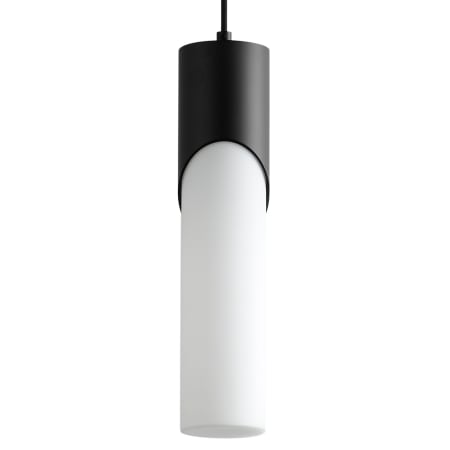 Oxygen Lighting Ellipse 17" Tall LED Single Pendant with Frosted Glass Shade Black