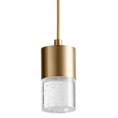 Oxygen Lighting Spirit 3" Wide LED Mini Pendant with Bubble Glass Diffuser Aged Brass