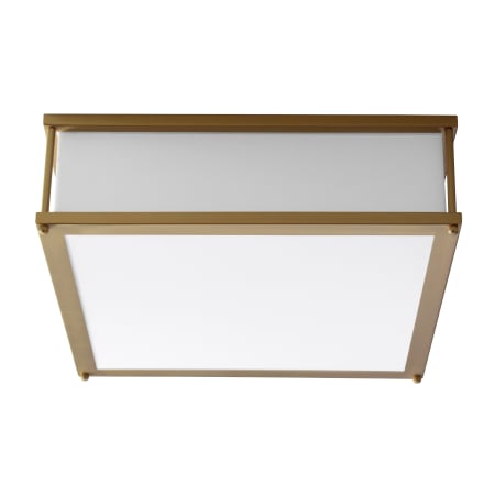 Oxygen Lighting Modulo 16" Wide 2 Light Single Flush Mount LED Ceiling Fixture with Acrylic Shade Aged Brass