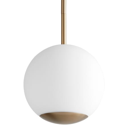 Oxygen Lighting Terra 10" Wide LED Mini Pendant with Frosted Glass Shade Aged Brass