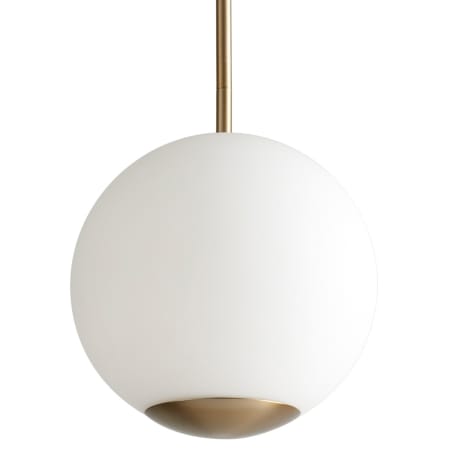 Oxygen Lighting Terra 12" Wide LED Pendant with Frosted Glass Shade Aged Brass